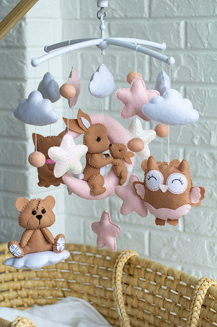 Музичний мобіль WoollyFox «Ніжність» для дівчинки з 35 мелодіями Киев - изображение 2