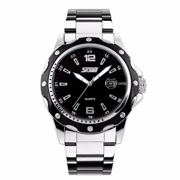 Чоловічий наручний годинник Skmei Robby Steel 0992S Сріблястий з чорним Київ - фото 3