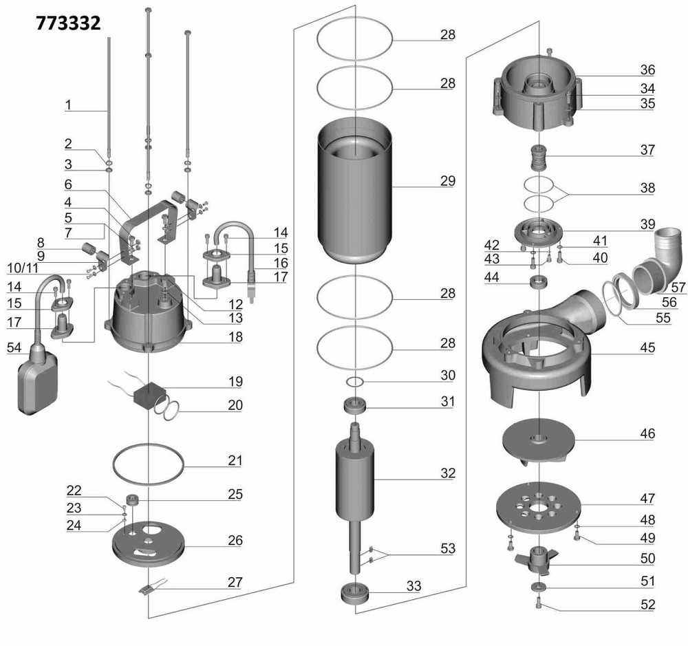 Насос каналізаційний 1.3кВт Hmax 12м Qmax 300л/хв (з ножем) AQUATICA (773332) Рівне - фото 3