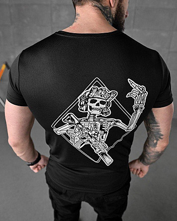 Тактична потовідвідна футболка SABUR skull black ВТ5128 Київ - фото 1