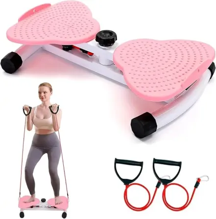 Напольный тренажер мини-степпер с эспандерами для дома (XY-016) Коломия
