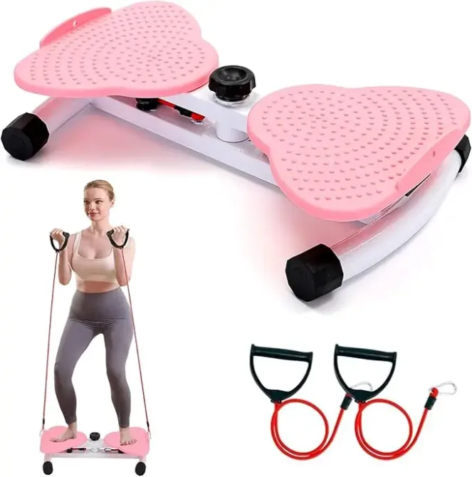 Напольный тренажер мини-степпер с эспандерами для дома (XY-016) Коломия - фото 1