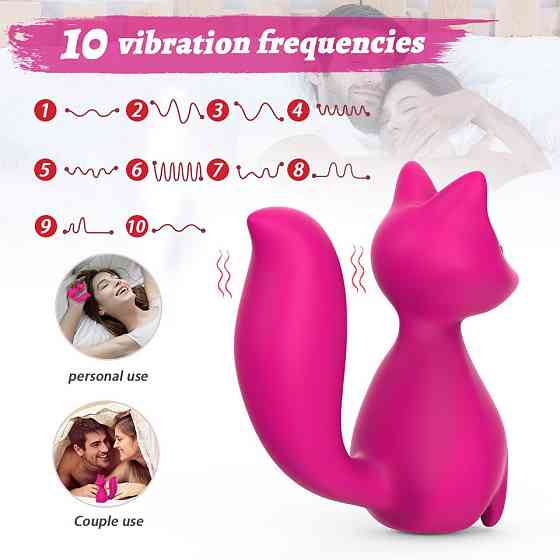 Мини-вибратор клиторальный Every Night Toys Doris в форме лисы розовый, 10 режимов вибрации Sex Aura Киев