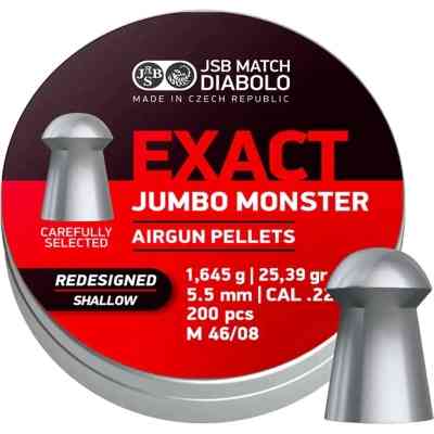 Пульки JSB Exact Jumbo Monster Redesigned SHALLOW 5,52 мм 1,645 г (200 шт/уп) (546189-200) Вінниця