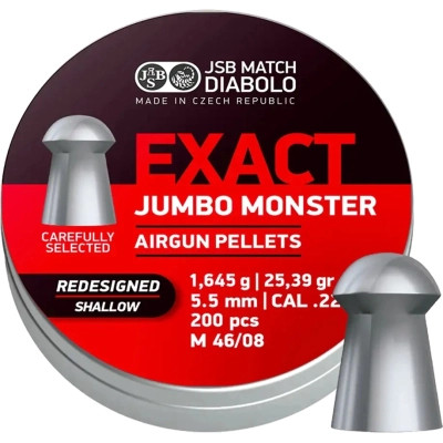 Пульки JSB Exact Jumbo Monster Redesigned SHALLOW 5,52 мм 1,645 г (200 шт/уп) (546189-200) Вінниця - фото 1