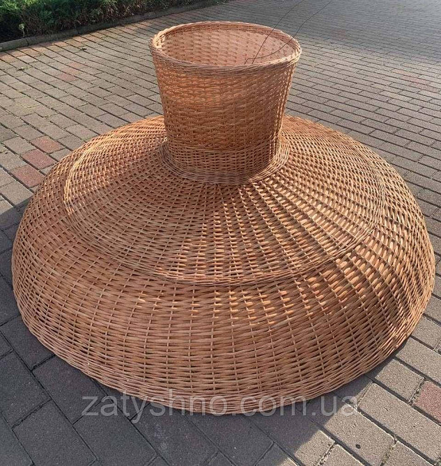 Велика плетена люстра з лози Київ - фото 6