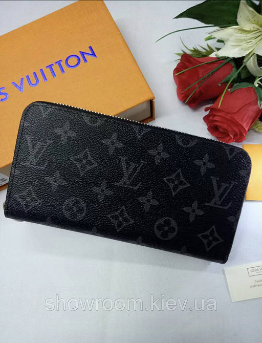 Мужской кошелек Louis Vuitton (60017) dark grey Киев - изображение 2