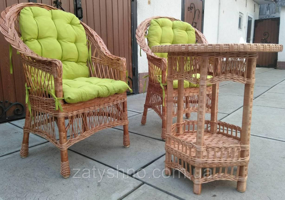 Комплект плетених меблів з накидками Київ - фото 5