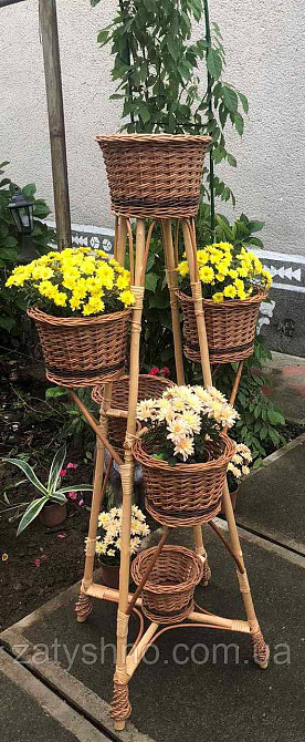 Підставка для квітів плетена для 6 горщиків Київ - фото 4