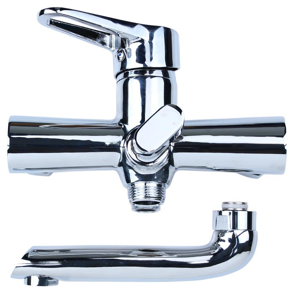 Смеситель HK Ø35 для ванны гусак прямой 150мм дивертор встроенный картриджный AQUATICA HK-2C130C (9732210) Киев - изображение 4