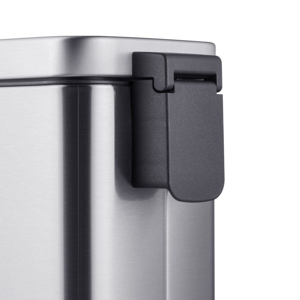 Прямоугольное мусорное ведро 5 л Mixxus Premium Quadro-TC0105 с плавным закрытием, цвет нержавеющая сталь Харьков - изображение 4