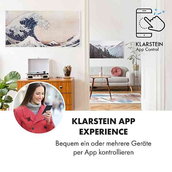 Розумний інфрачервоний нагрівач Wonderwall Air Art 120x60 см, 700 Вт, настінне встановлення, застосунок для Рівне