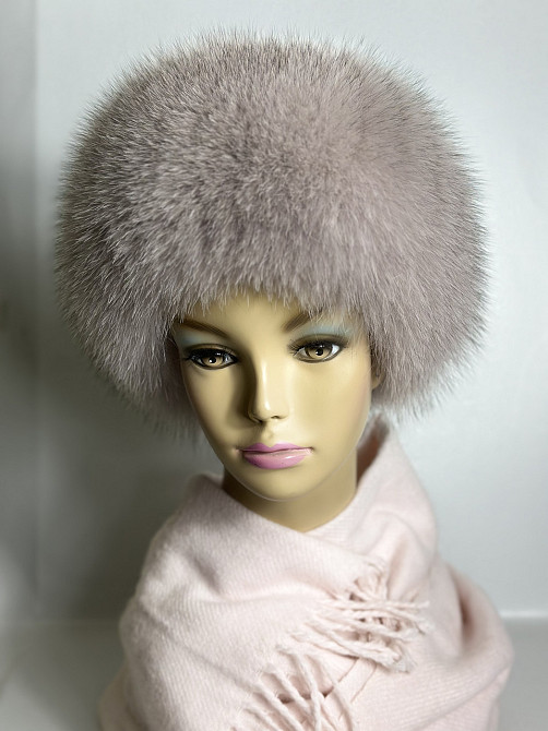 Меховая повязка на голову женская песцовая Бежевый Харьков - изображение 5