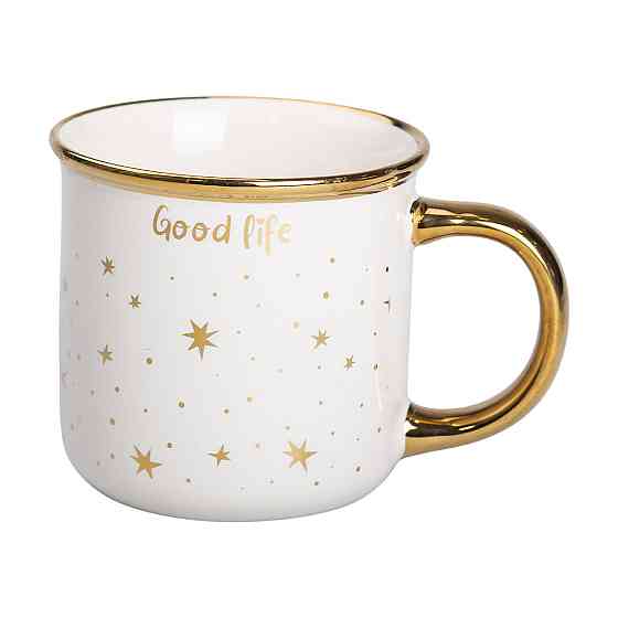 Liling Rongxiang Ceramic Чашка порцелянова із золотим обідком та позолоченою ручкою 320 (мл) Go Київ