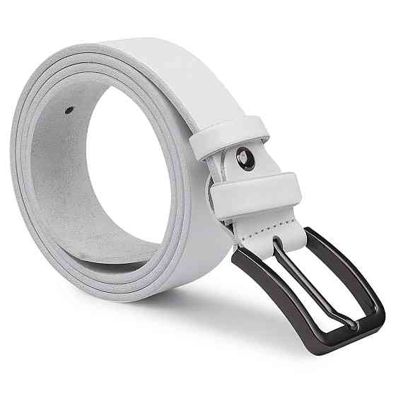 Гладкий строгий ремень унисекс Vintage 20714 Белый Киев