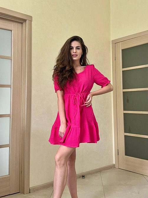 Жіноче романтичне легке плаття з мусліну Малинове, 42/44 Одеса - фото 1