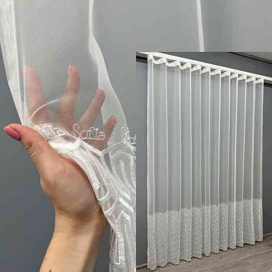 Тюль VR-Textil 1505т Фатин з вишивкою Молочний 300х270 см (40-224) Київ