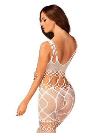 Сітчастий бодістокінг з імітацією топа та шортів Obsessive Bodystocking G330 XL/XXL, white, з доступ Львів