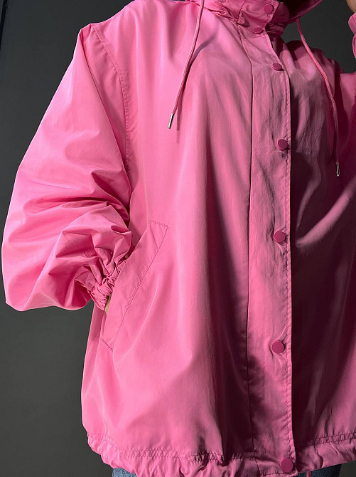 Куртка жіноча Lady Yep 9096-1 вітрівка оверсайз подовжена з капюшоном, рожевий, one size Київ - фото 17