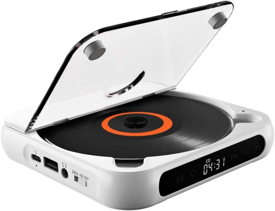 Портативний CD-плеєр Bluetooth-колонка Lyutiore KC918 акумуляторний з FM-радіо та пультом ДУ настінний дисплей Київ
