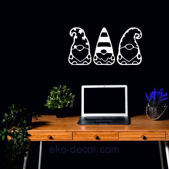 Декоративное настенное Панно «Гномики» Декор на стену 50*30 см-3 шт, Белый Киев