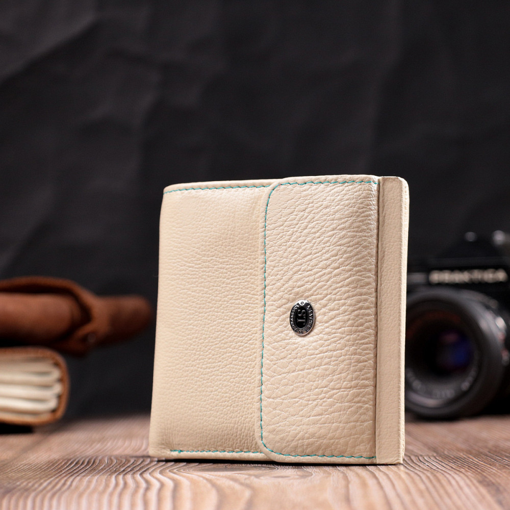 Женский красивый кошелек среднего размера из натуральной кожи ST Leather 19499 Белый Киев - изображение 8