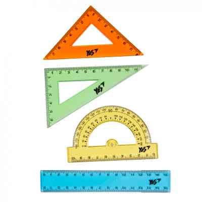 Лінійка Yes набір кольоровий 4 предмета лінійка 15 см (370264) Вінниця