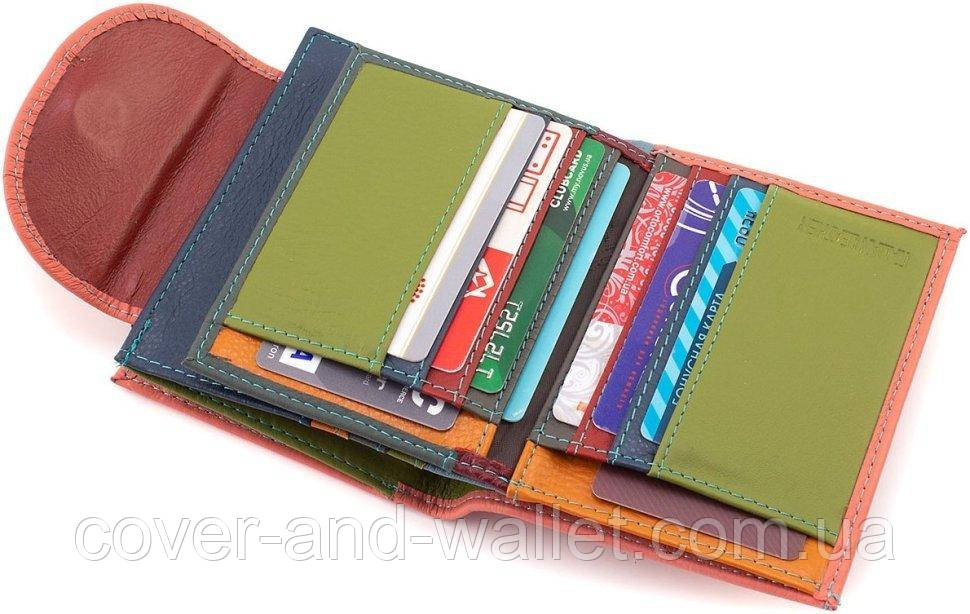 Невеликий жіночий гаманець коралового кольору з монетницею ST Leather Київ - фото 5