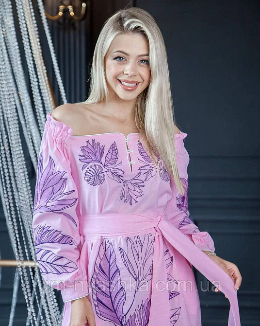 Жіноча вишита сукня на льоні Княжна фіолетова Кривий Ріг - фото 10