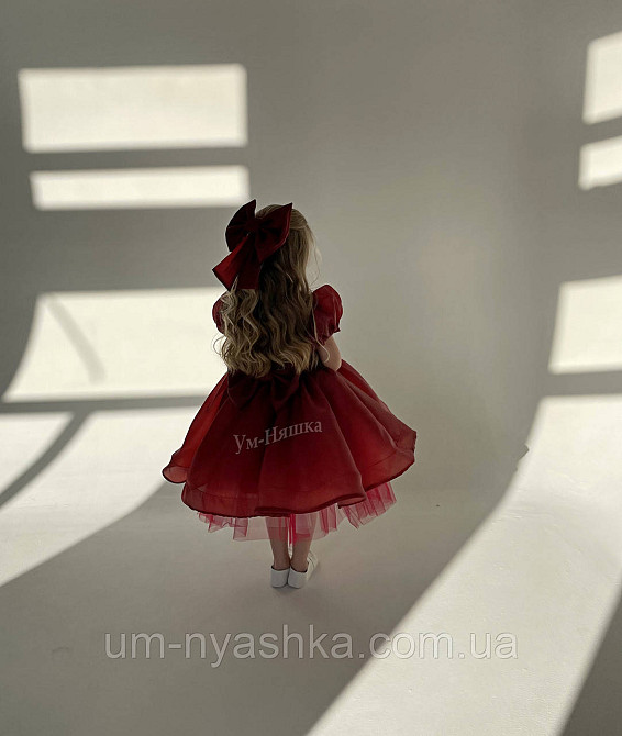 Бордовое платье пышное из шифона с бантом Кривой Рог - изображение 5