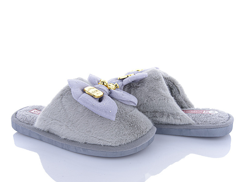 Капці закриті домашні жіночі теплі з бантом Сірий, 37 Одеса - фото 2