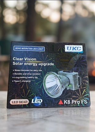 Налобний ліхтар UKC K8 Pro FS LED акумуляторний Type-C, потужний, для туризму та роботи Одеса