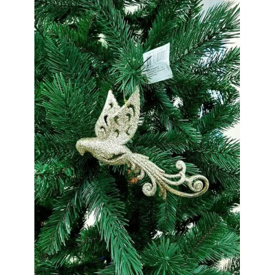 Елочная игрушка House Of Seasons Птичка золотая 9 х 2 х 16 см (8718861799422) Винница - изображение 2