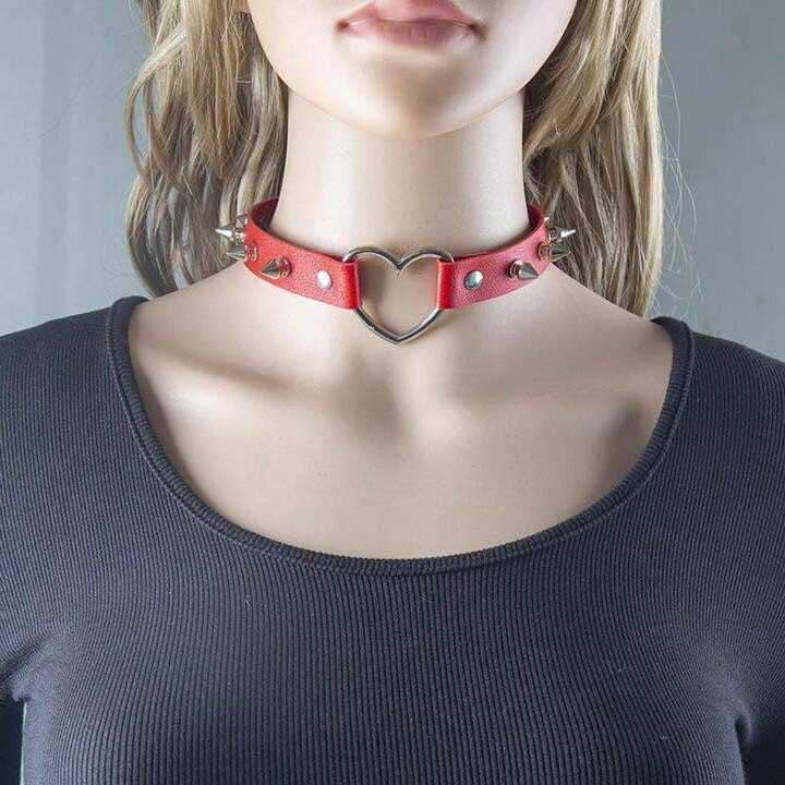 БДСМ чокер із серцем і шипами Червоний — Садо-мазо Вінниця - фото 2