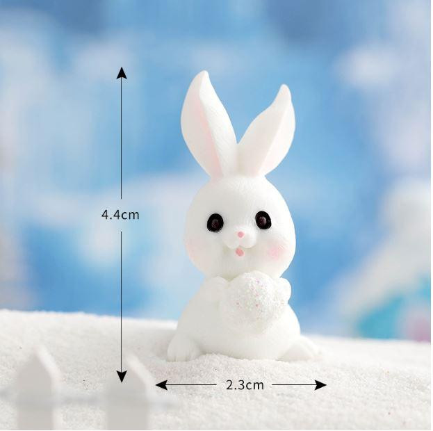 Новогодняя фигурка Зайчик для флорариума, мини-сада, новогодних инсталляций Зайчик со снежком Одесса - изображение 1