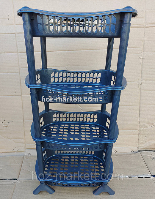 Полиця етажерка пластикова для ванної та кухні чорна Харків - фото 3