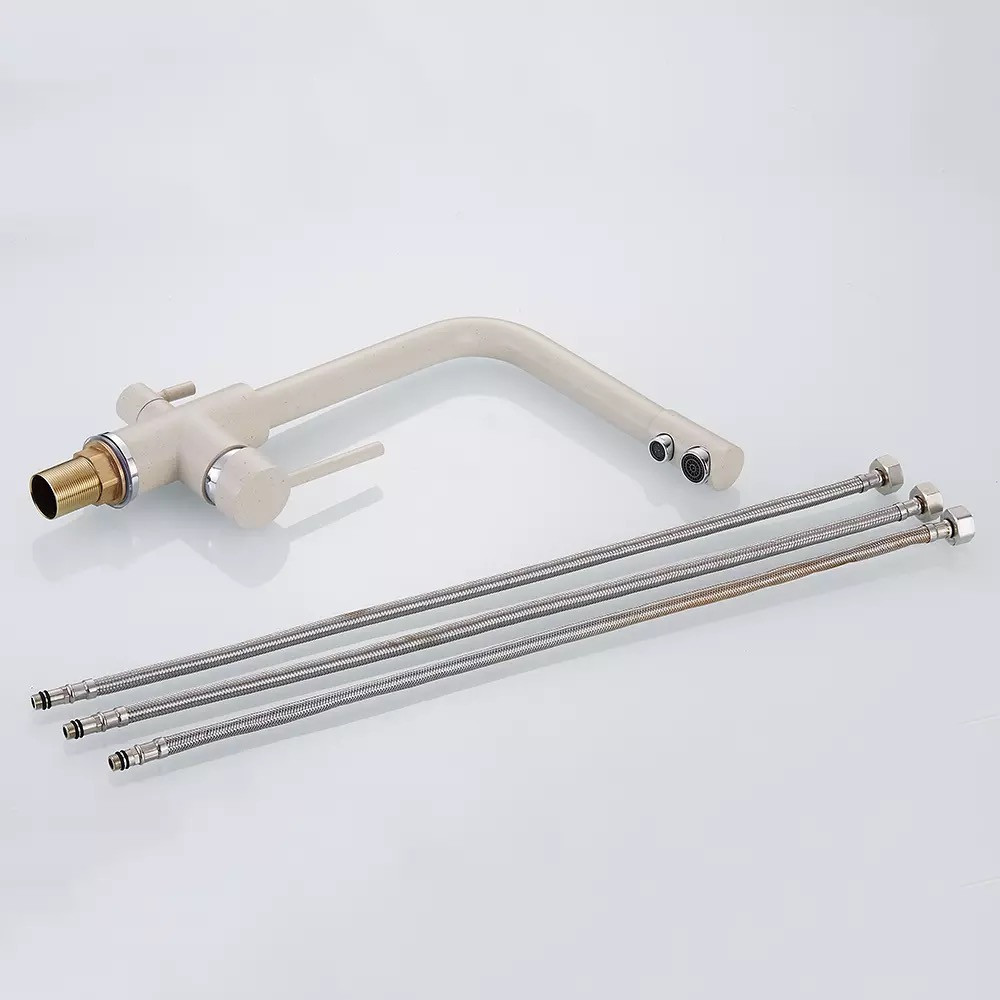 Змішувач для кухні WanFan , для гарячої і холодної води, 2 види подачі води матовий Бежевий Кам'янець-Подільський - фото 6