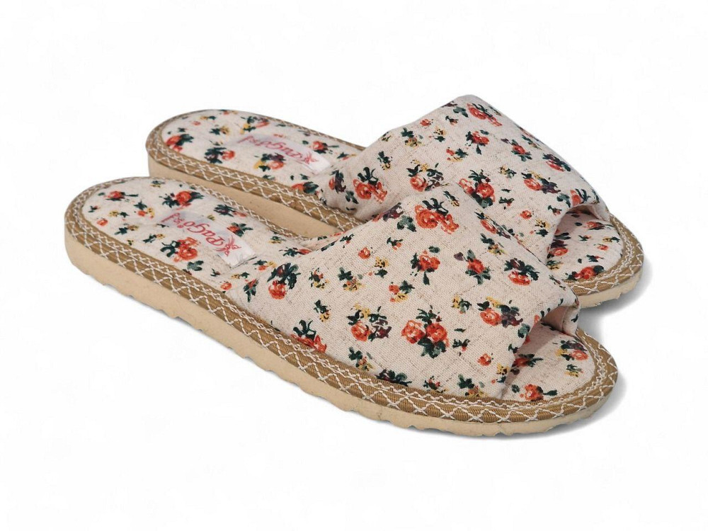 Тапочки женские открытые домашние натуральный лен 34 Одесса - изображение 3