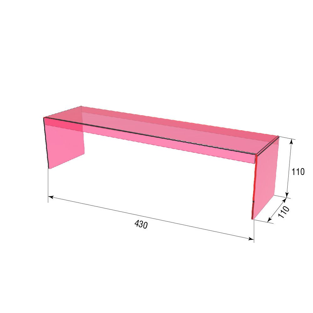 Подіум EKOSTAR П-обр 110х430х110 3мм рожевий Київ - фото 3