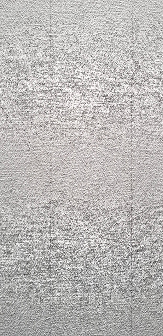 Шпалери вінілові на флізеліні Rasch Golden Hour метрові смуги фігури сірі фон під мішковину Київ - фото 2