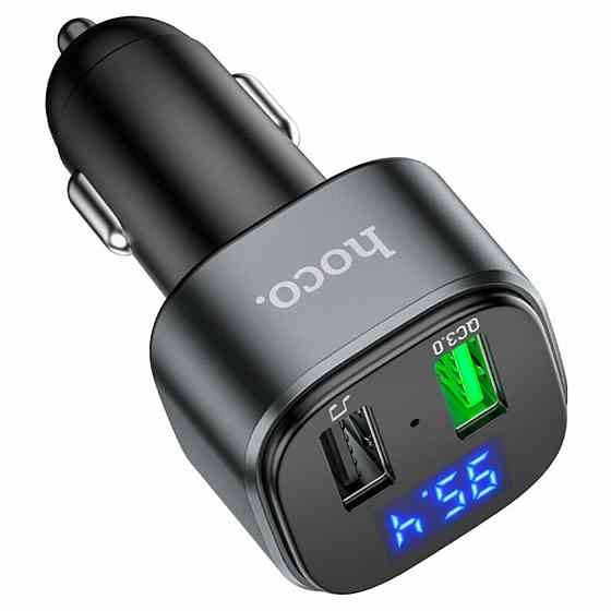 АЗП з FM-модулятором HOCO E67 Fighter QC3.0 18W car BT FM transmitter Black Киев
