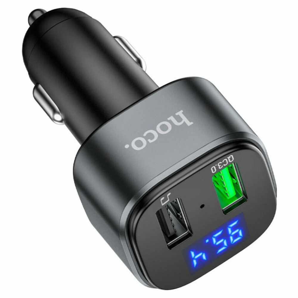 АЗП з FM-модулятором HOCO E67 Fighter QC3.0 18W car BT FM transmitter Black Киев - изображение 5