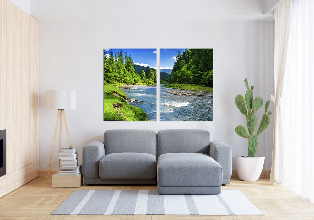 Модульная картина в гостиную / спальню   Гірська ріка  TLV-2_111 120х170  см Киев - изображение 3