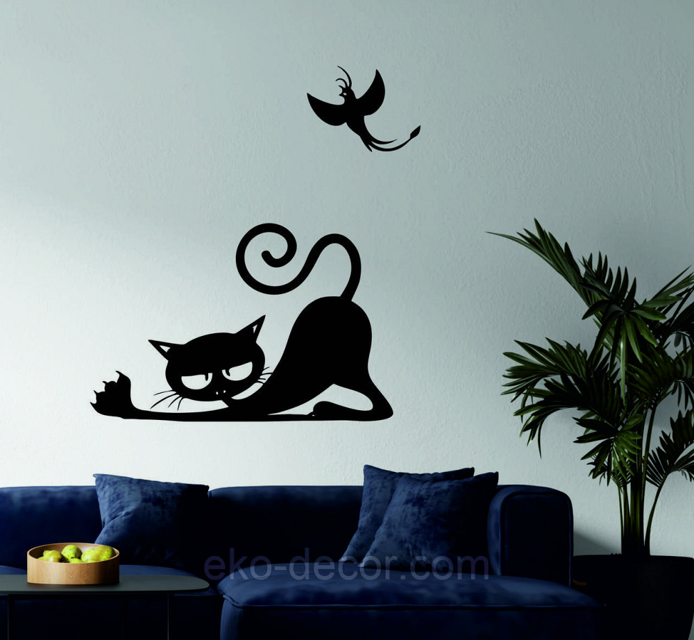 Декоративне настінне 3D Панно «Кіт» Декор на стіну з об'ємом Київ - фото 2