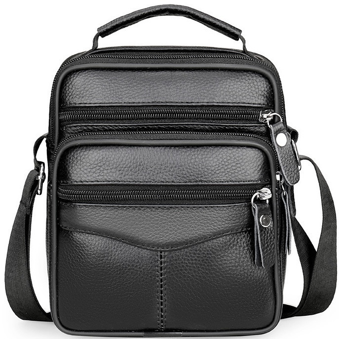 Мужская сумка-барсетка 17x21x9, кожаная сумочка планшет Tiding Bag 75003 черная Киев - изображение 11