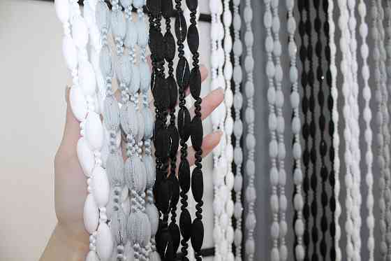 Штори-нитки Шиніл з люрексом 300х300 см Білий із сіро-чорним (61-041) Київ