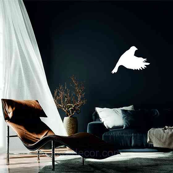 Декоративное настенное Панно «Птичка» Декор на стену(цена за 1шт) 20*14 см, Белый Киев