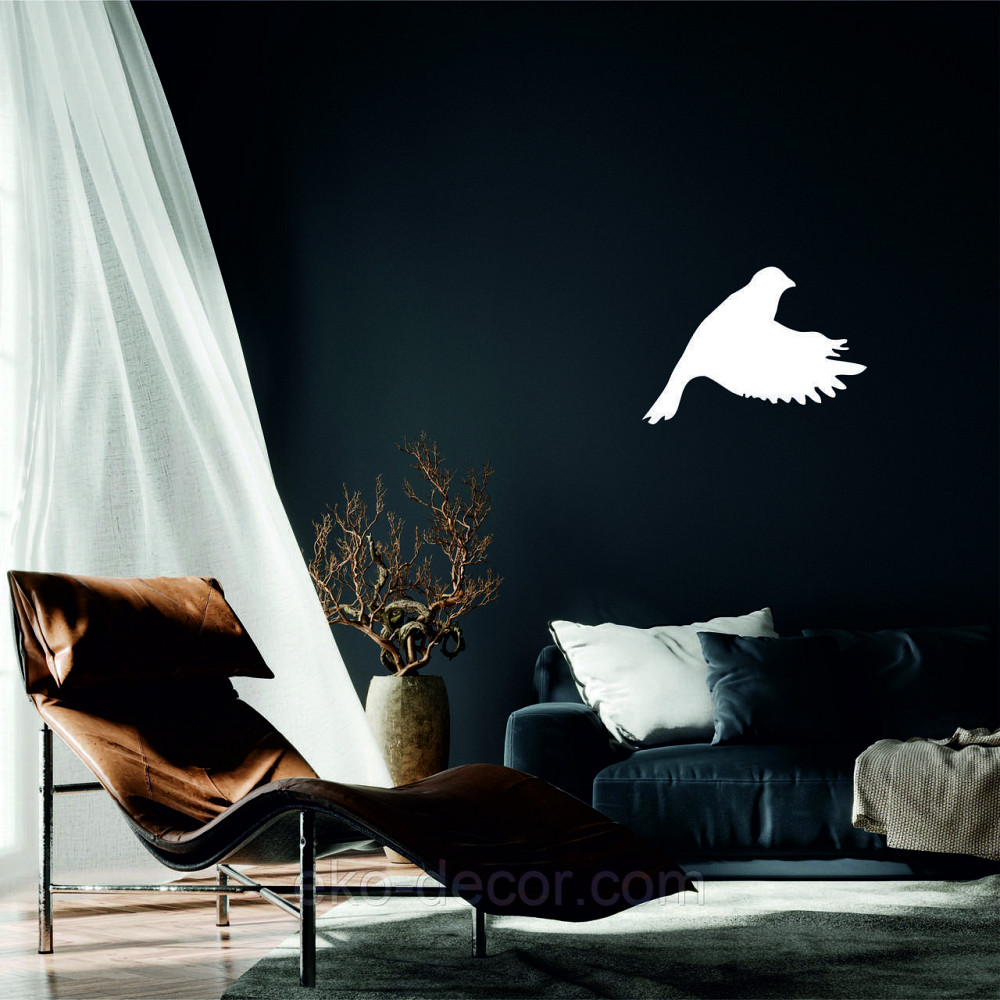 Декоративное настенное Панно «Птичка» Декор на стену(цена за 1шт) 20*14 см, Белый Киев - изображение 1