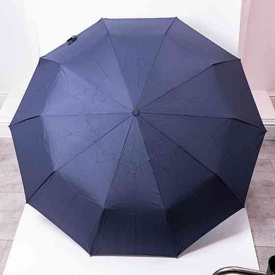 Парасолька автоматична з дерев'яною ручкою класична з поліестеру діаметр 116 см Синя HP-23-8BL Коломыя