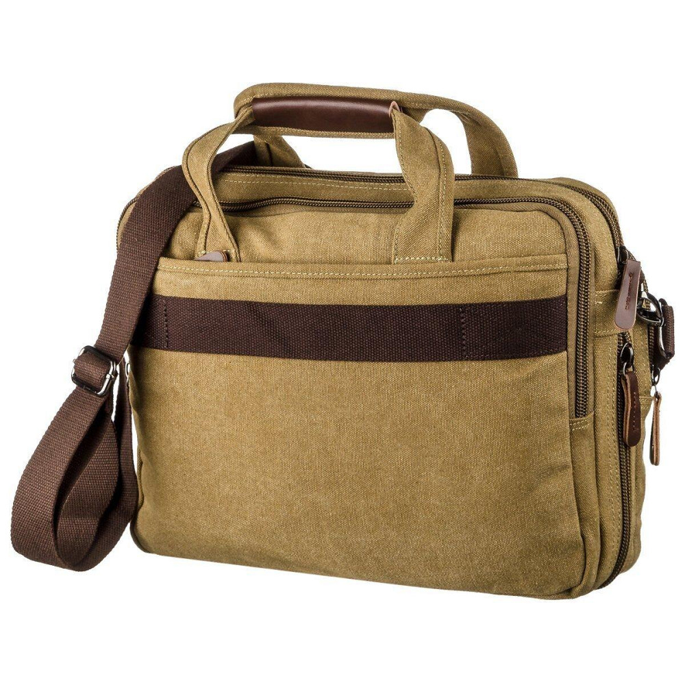 Сумка текстильна для ноутбука на два відділення Хакі (Vintage) Київ - фото 6